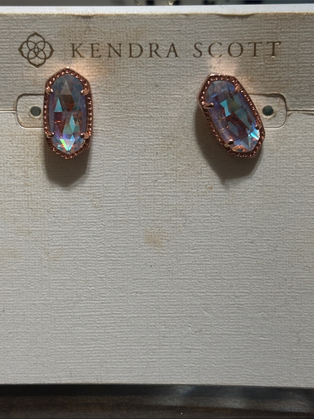 Kendra Scott Rose Gold Iridescent Oval Stud Earrings